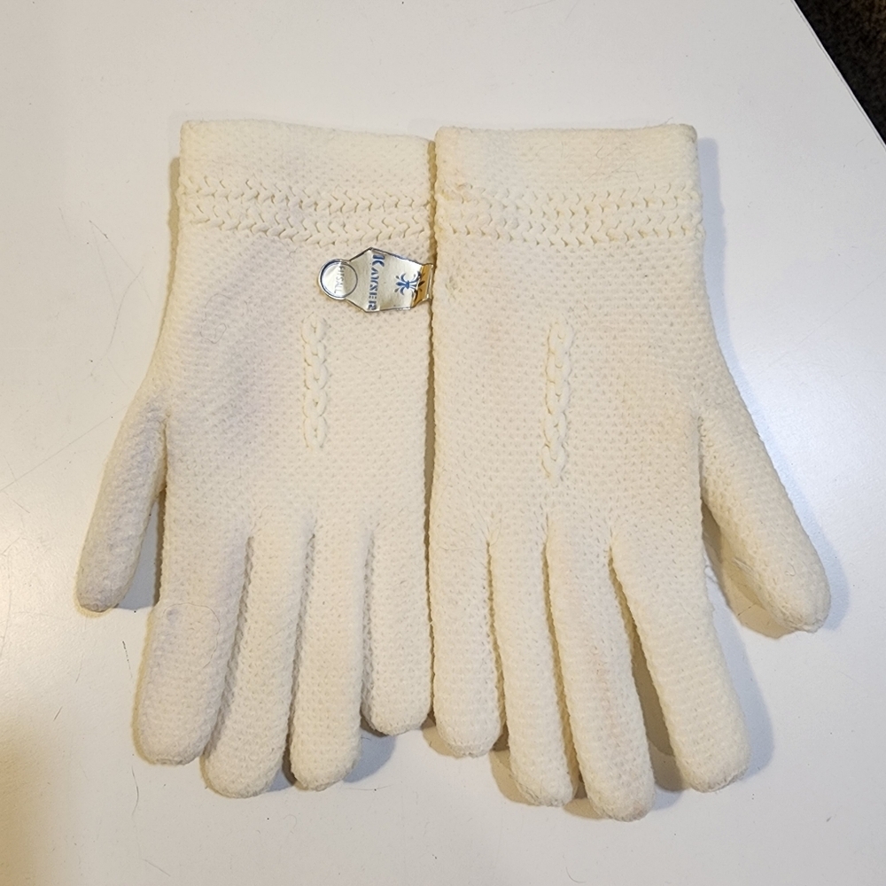 KAYSER Cream Fits All Knit Winter Gloves New With Tags